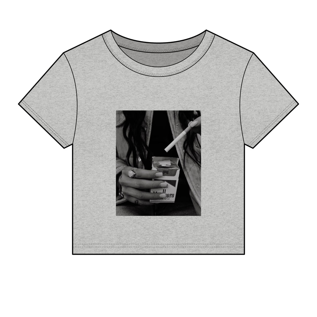 Marbloro cowgirl micro rib baby tee