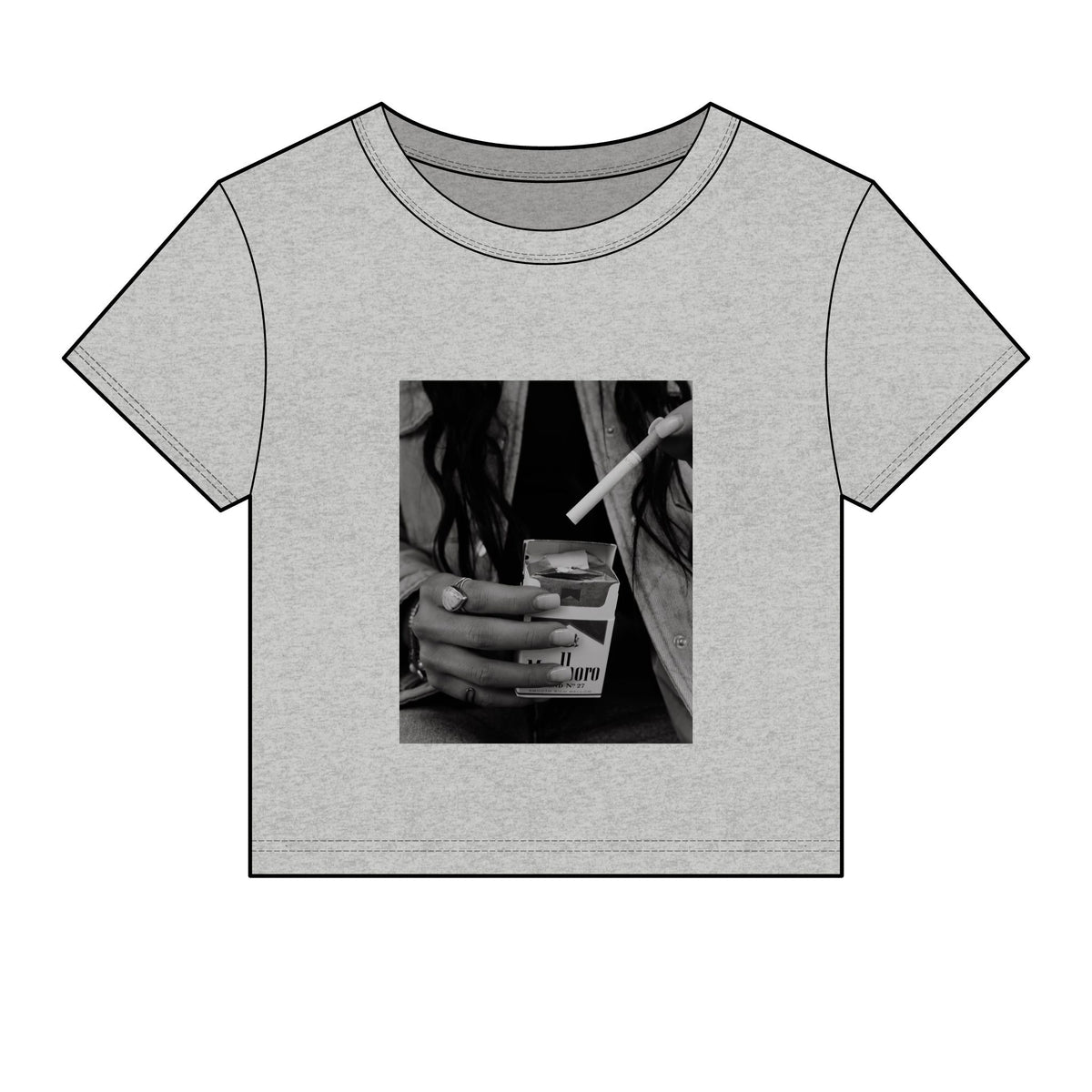 Marbloro cowgirl micro rib baby tee