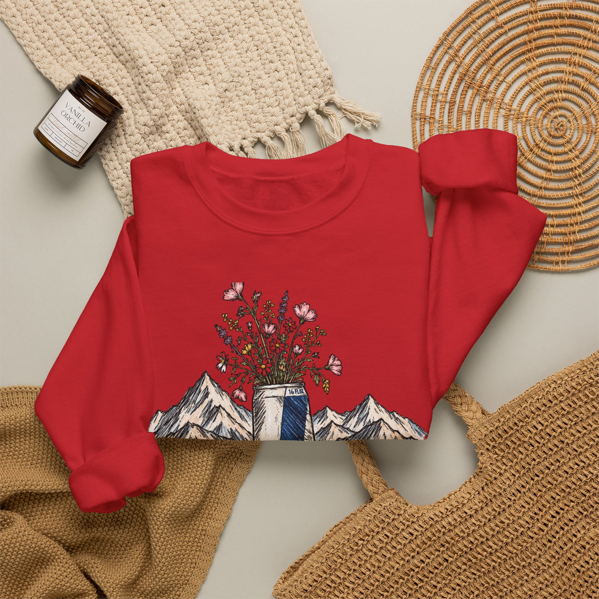 Wild flowers and wild drinks crewneck