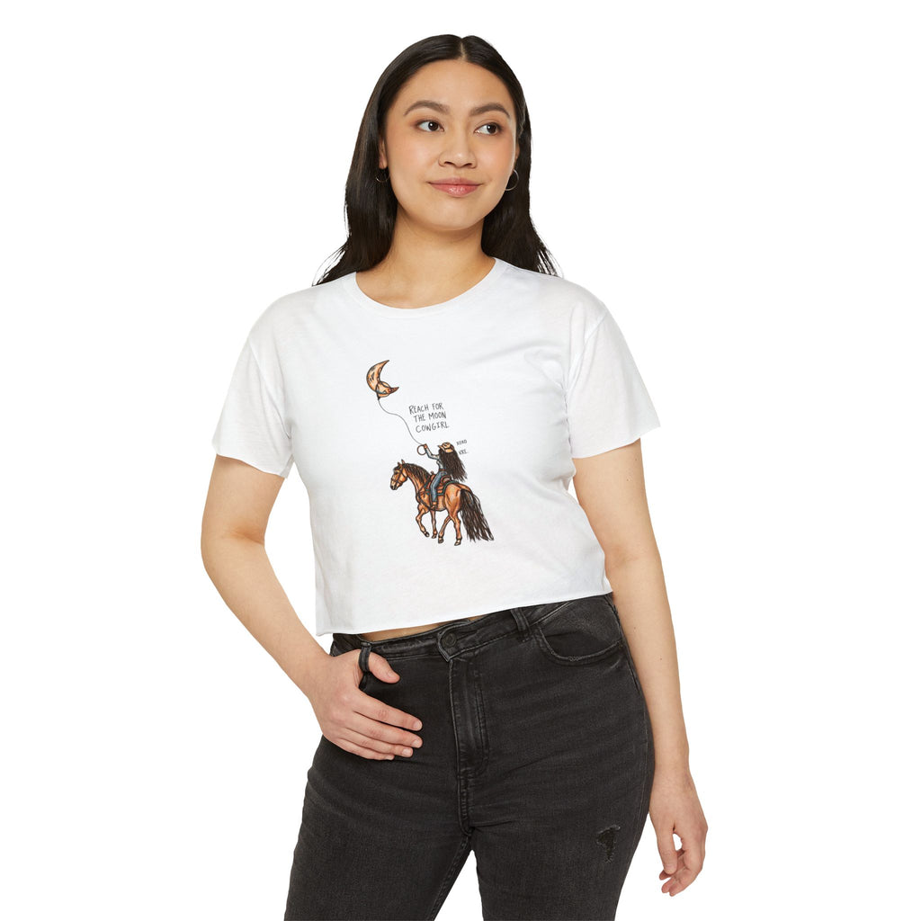 Reach for the moon cowgirl crop top