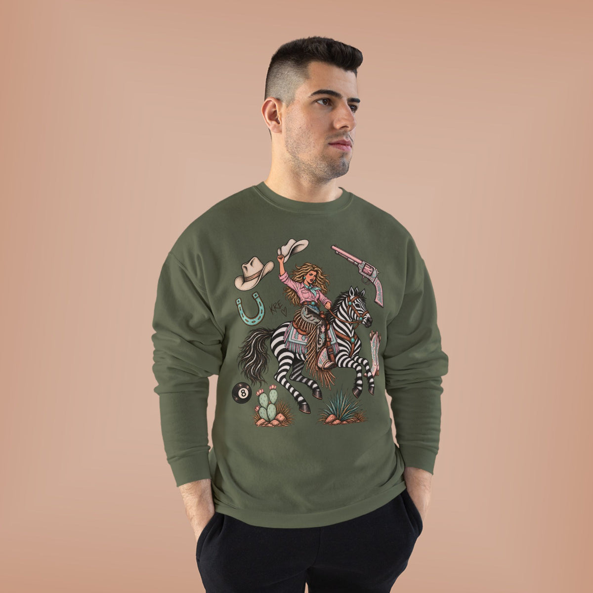 Zebra girl crewneck