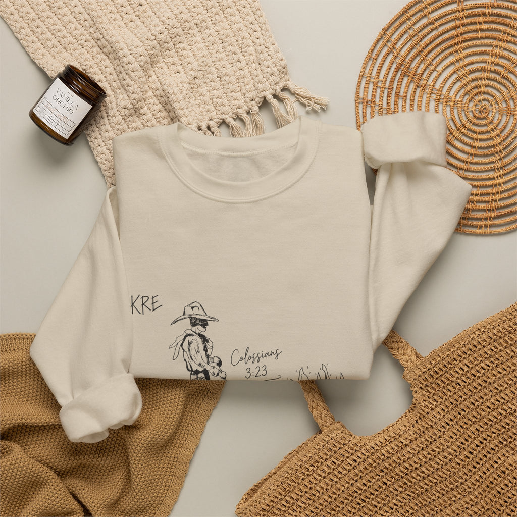 Cowboy bible verse Unisex Heavy Blend™ Crewneck Sweatshirt