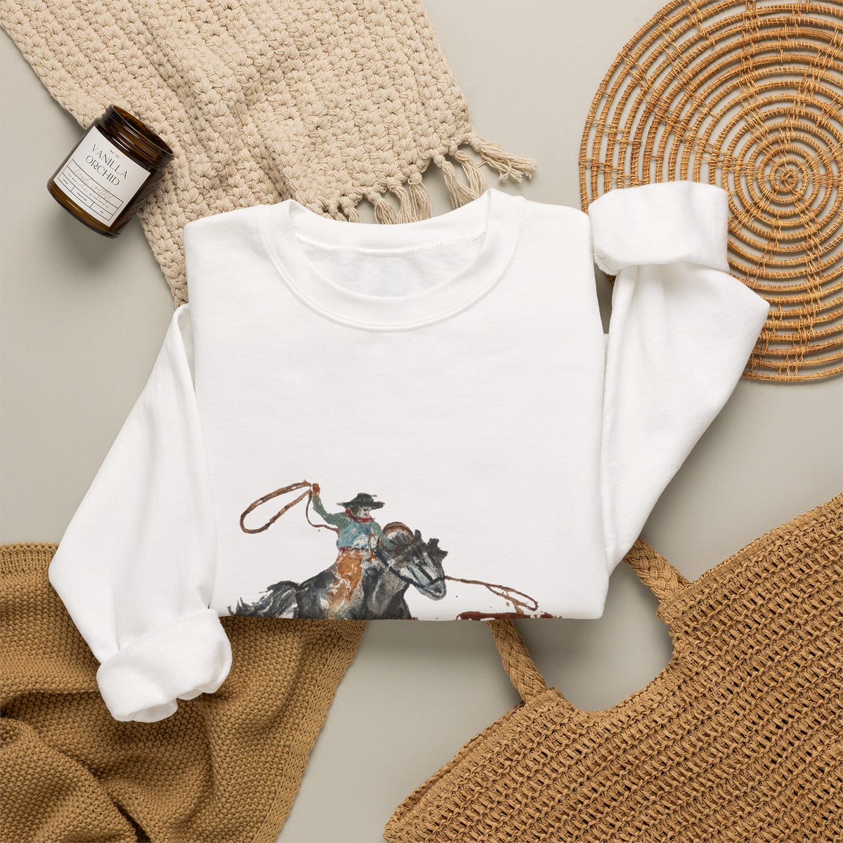 Roper Crewneck Sweatshirt watercolor by Paula Emry-burtt