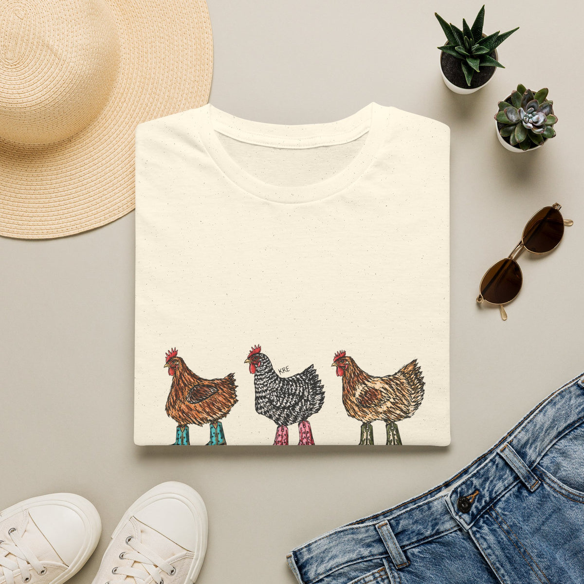 Cowboy chickens T-shirt