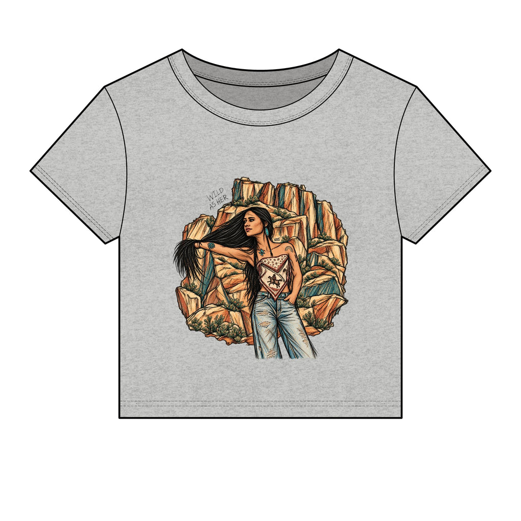 Wild as her micro rib baby tee
