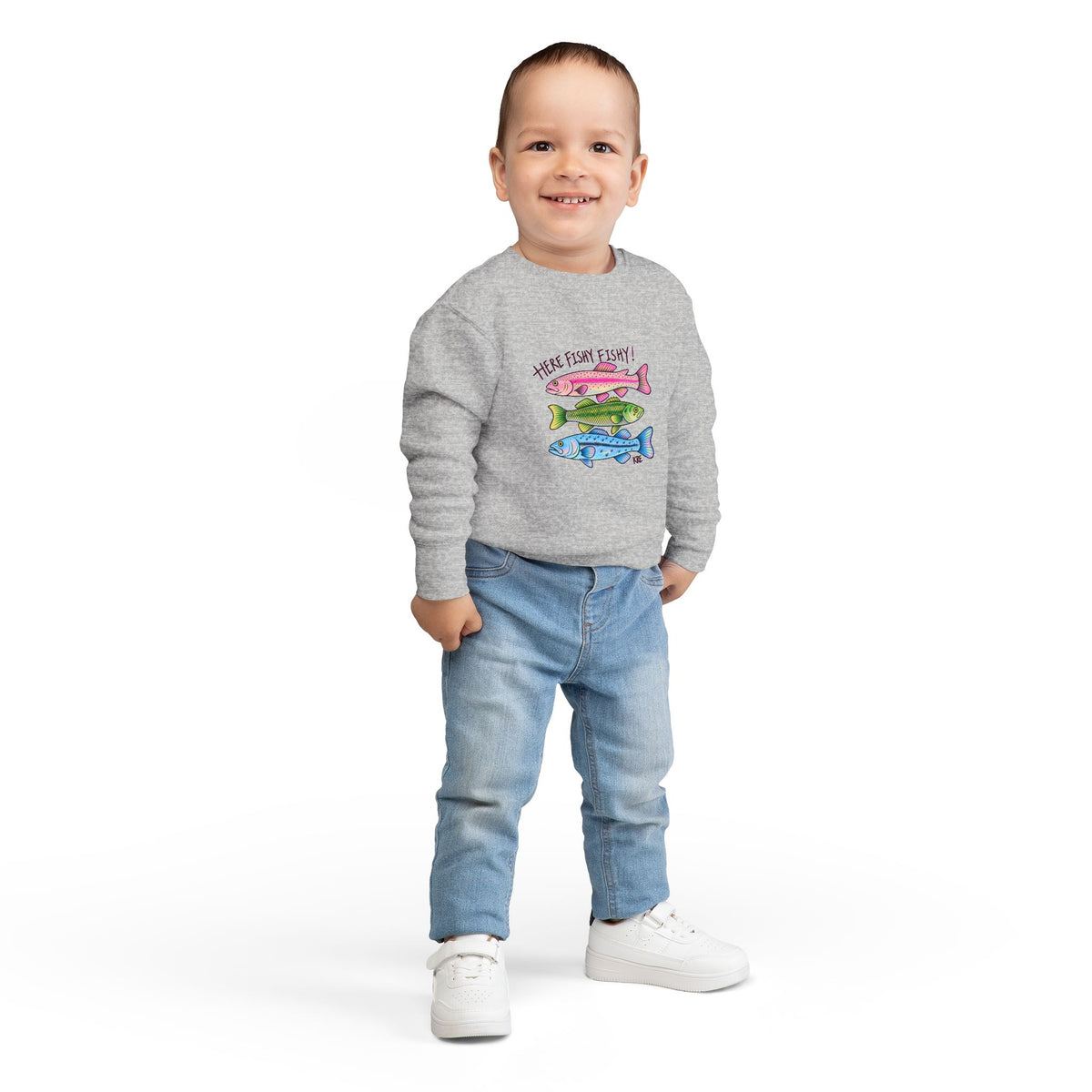 Here fishy fishy toddler crewneck