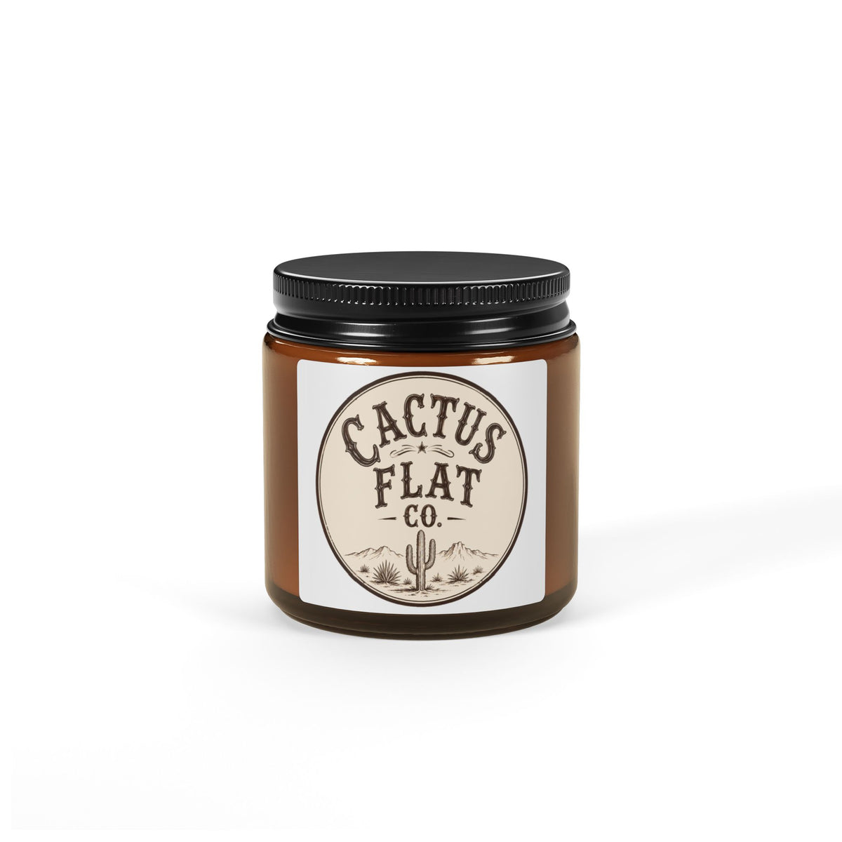Cactus flat co. Scented Soy Candle (Multi-Size, Amber Jar)