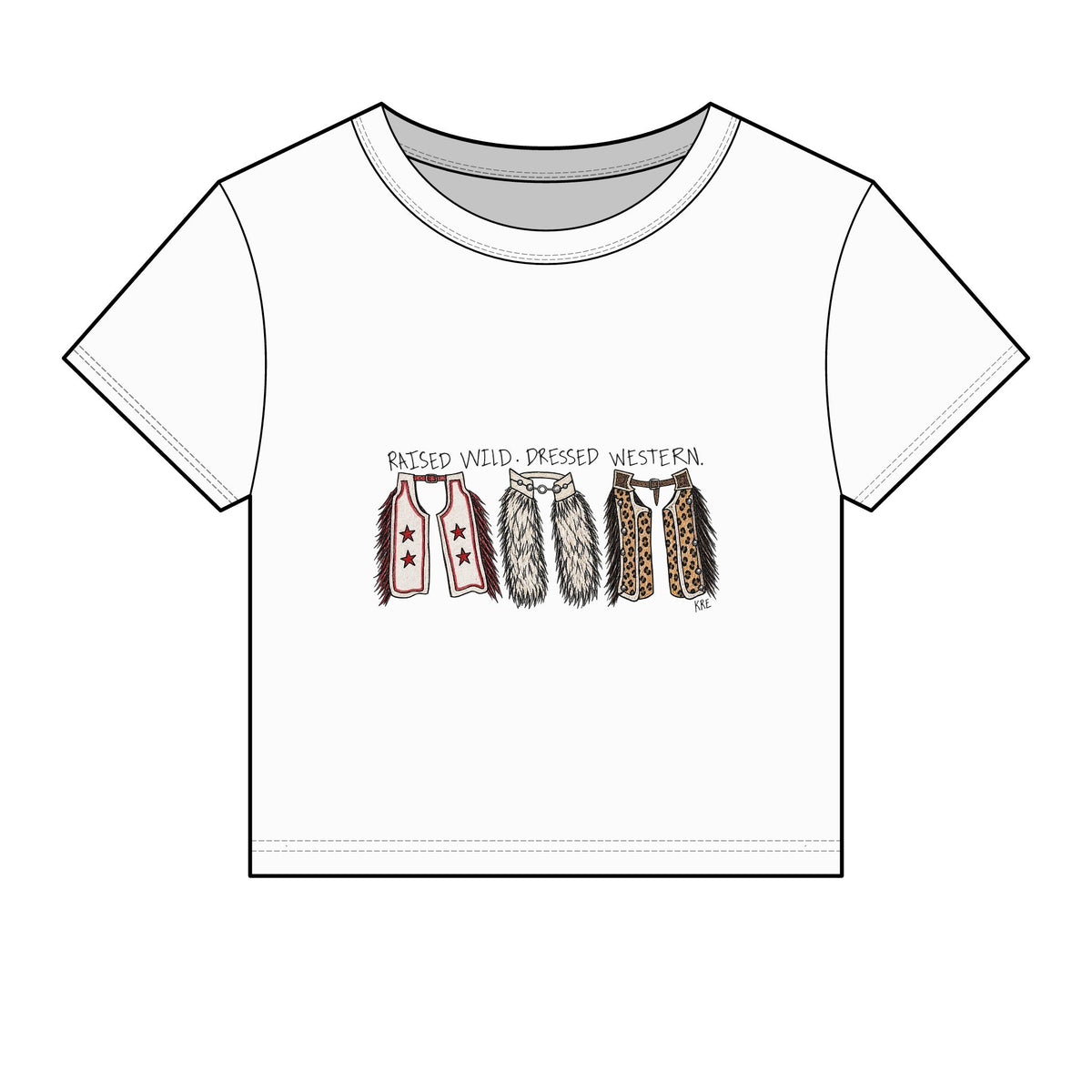 Raised wild,dressed western baby tee