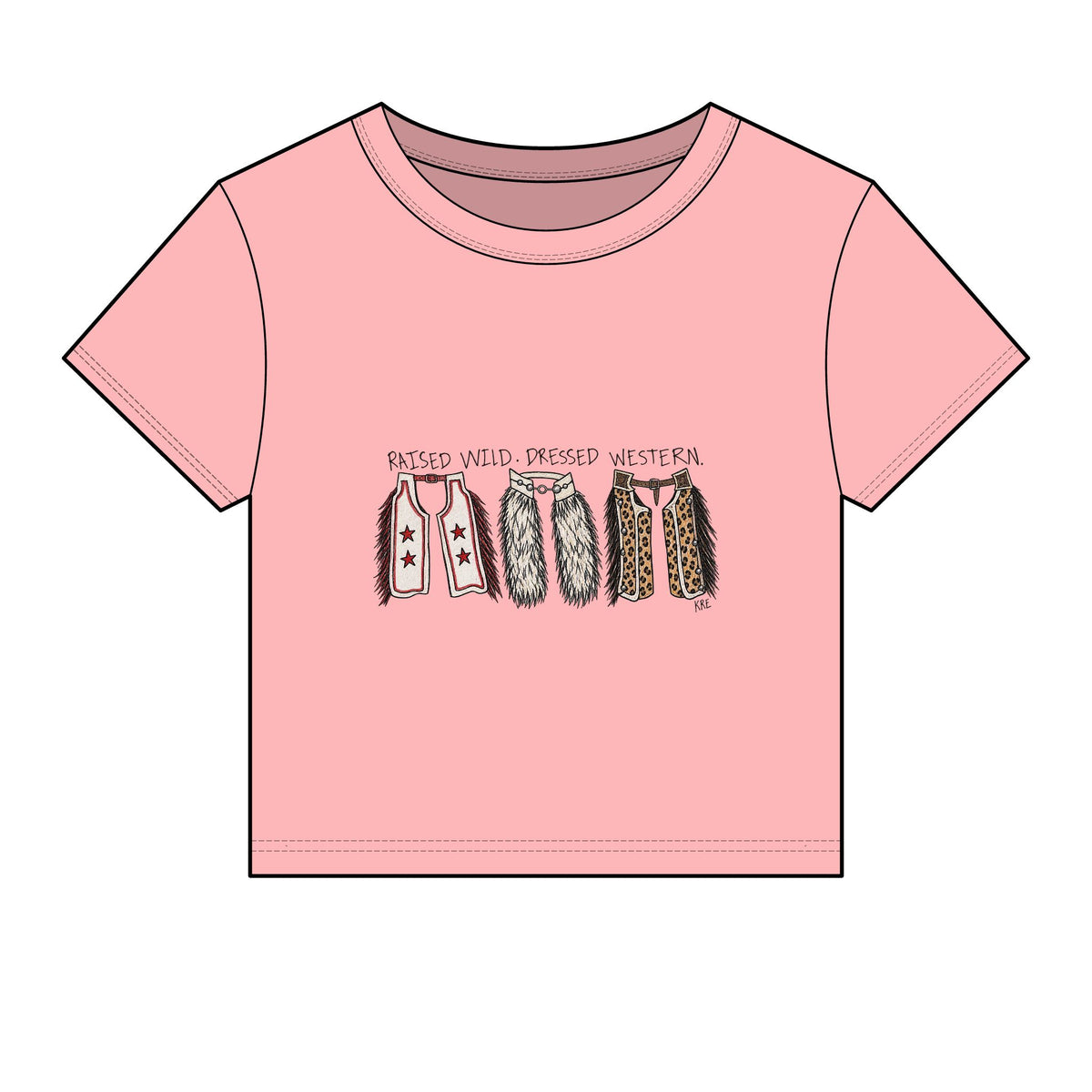 Raised wild,dressed western baby tee