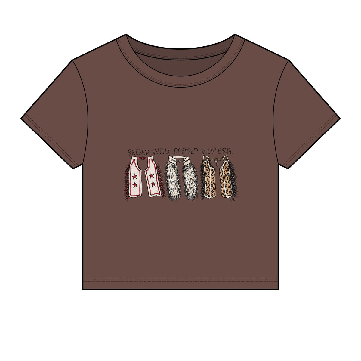 Raised wild,dressed western baby tee