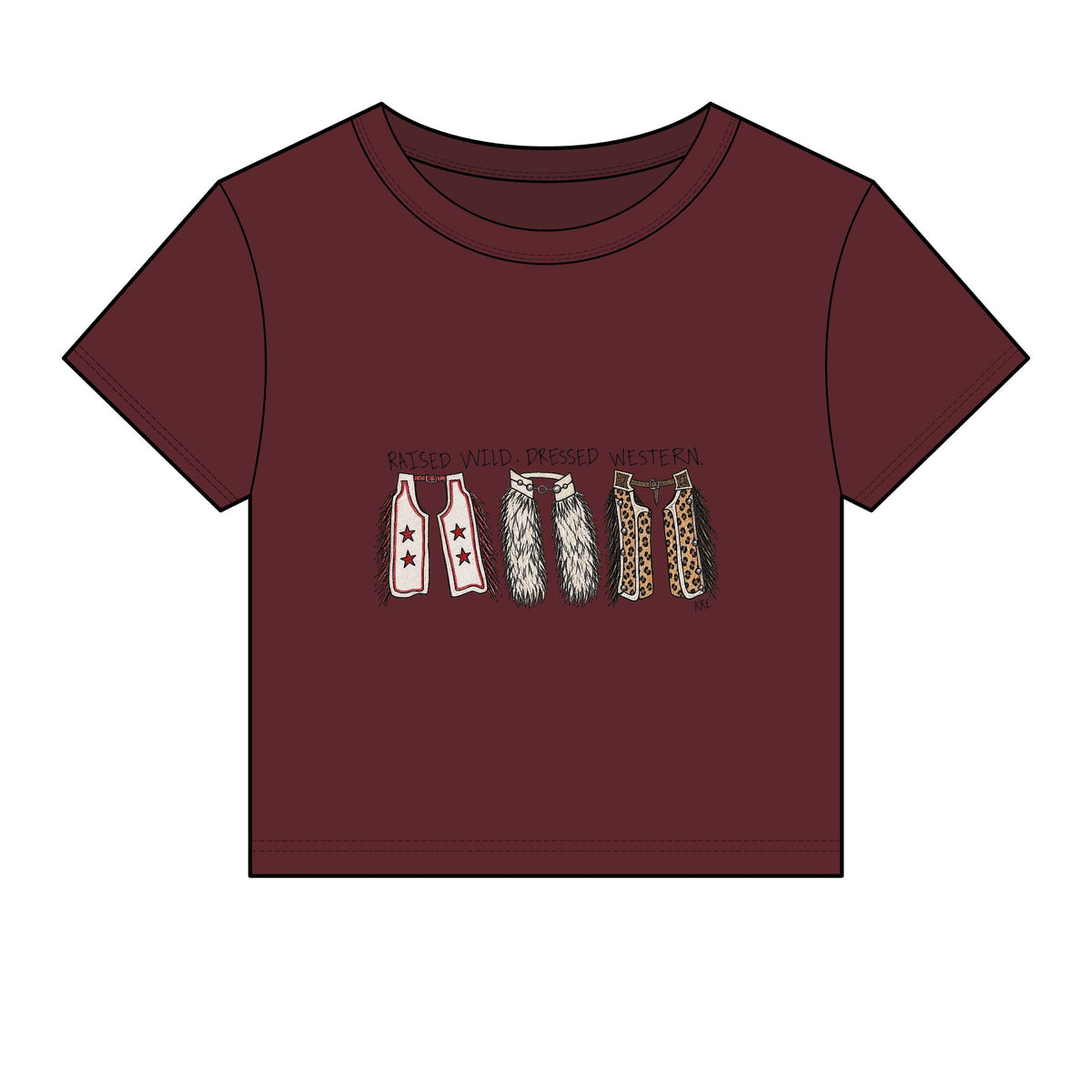 Raised wild,dressed western baby tee