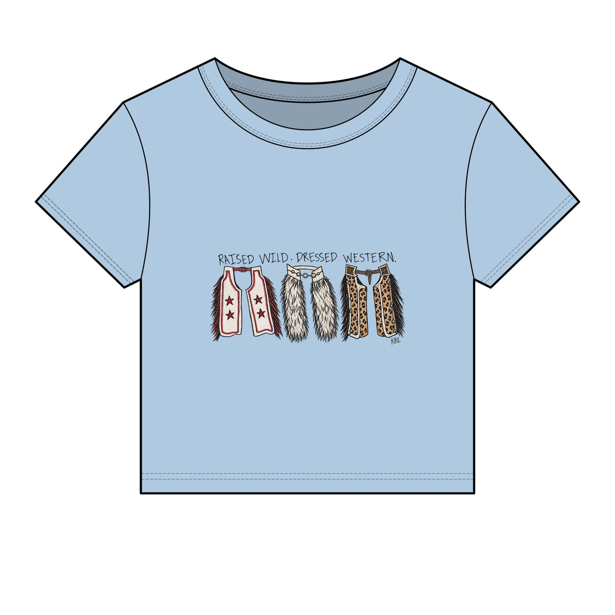 Raised wild,dressed western baby tee