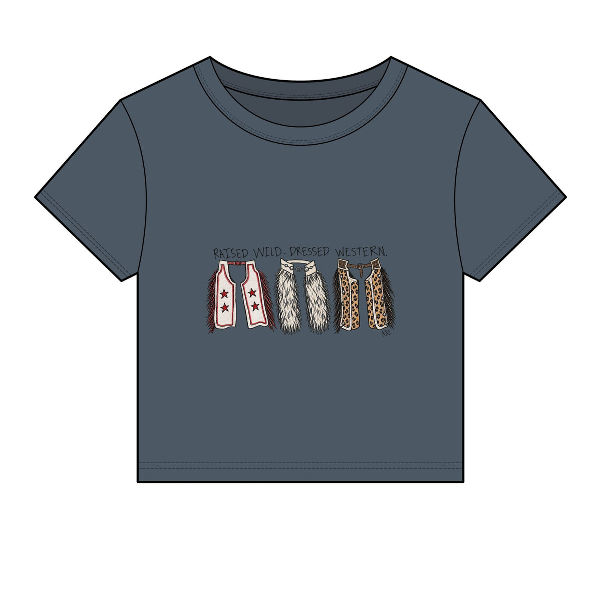 Raised wild,dressed western baby tee