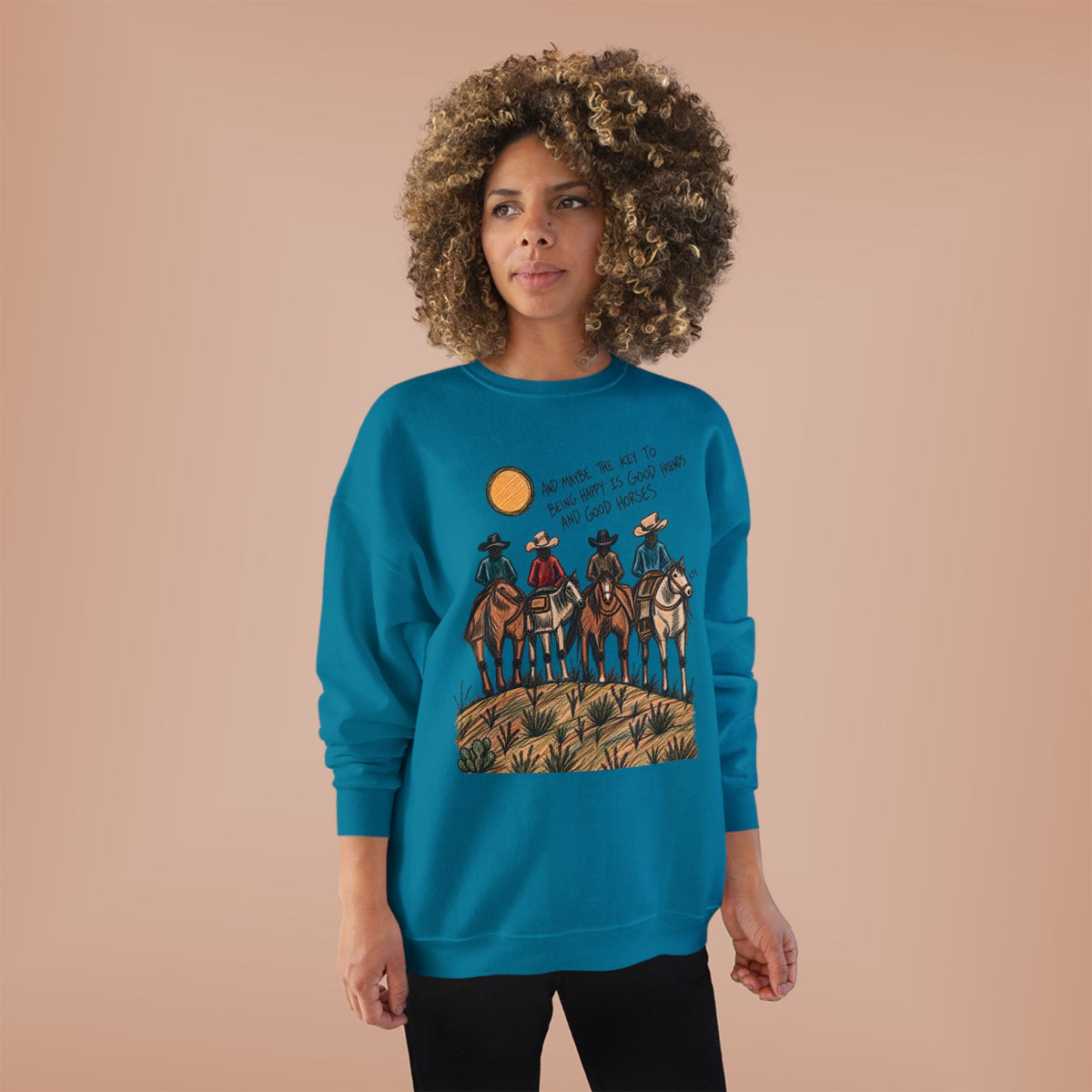 Good friends and good horses crewneck