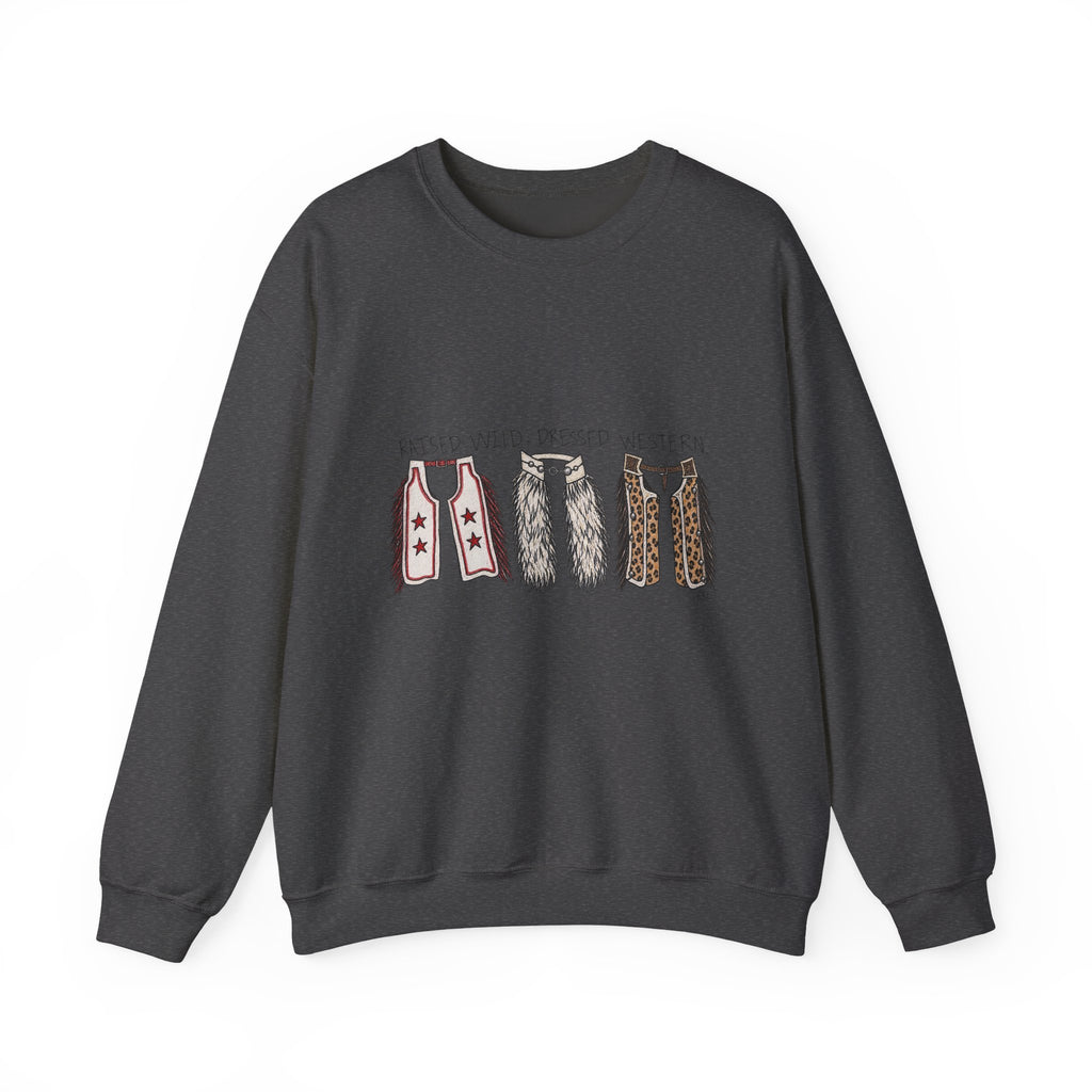 Raised wild dressed western Unisex Heavy Blend™ Crewneck Sweatshirt