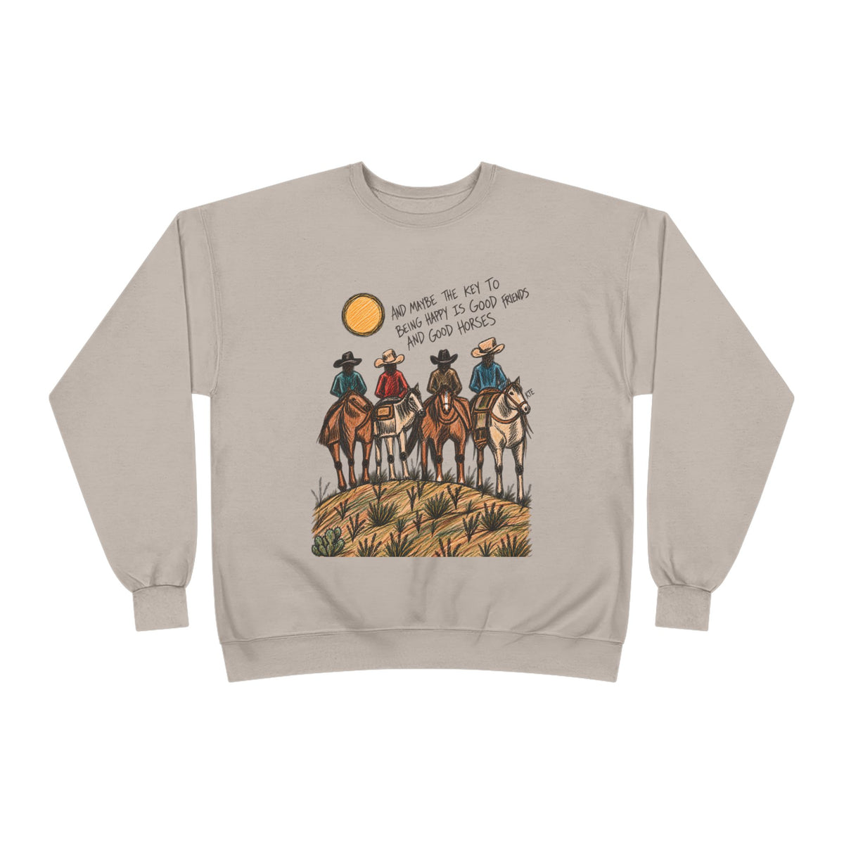 Good friends and good horses crewneck