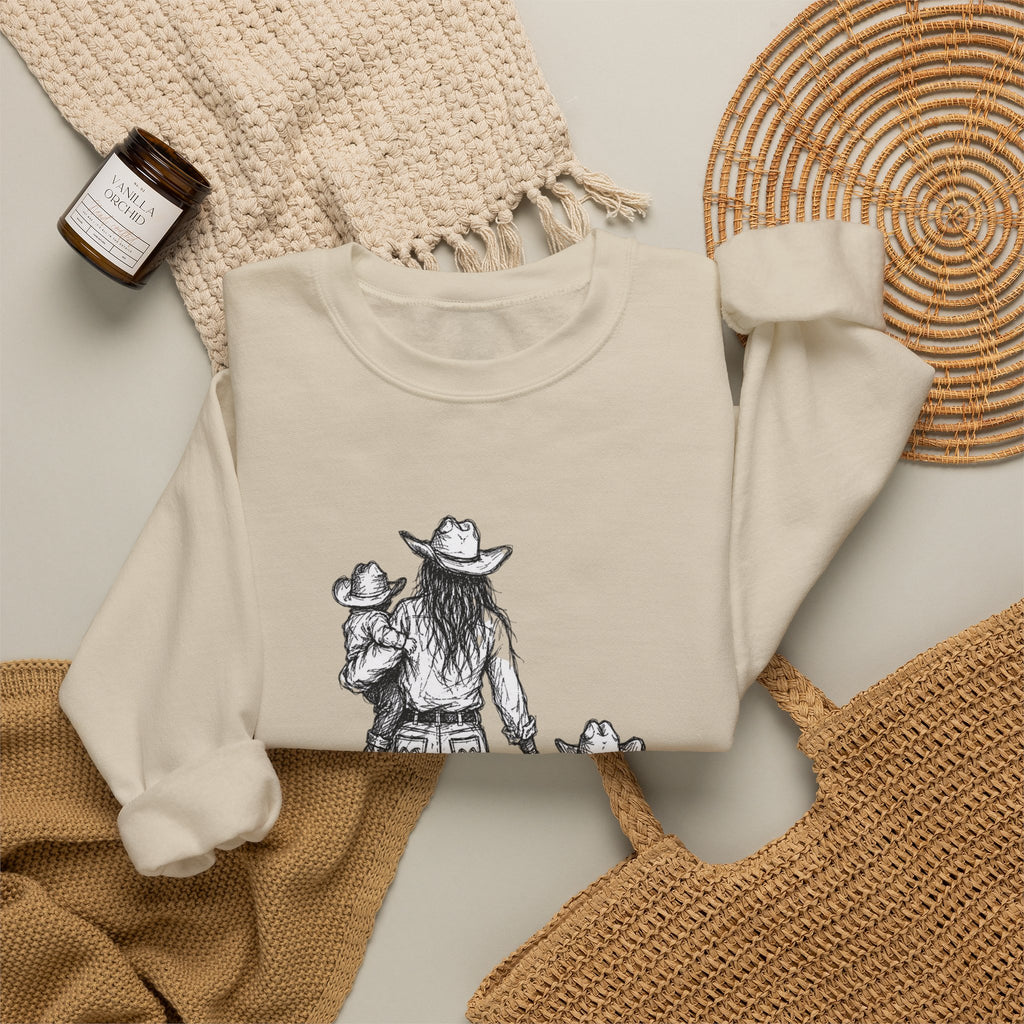 Mama and her cowboys Unisex Heavy Blend™ Crewneck Sweatshirt