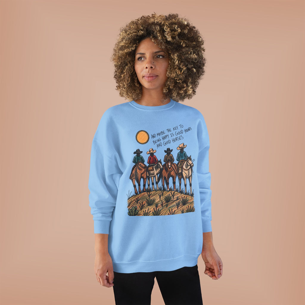 Good friends and good horses crewneck