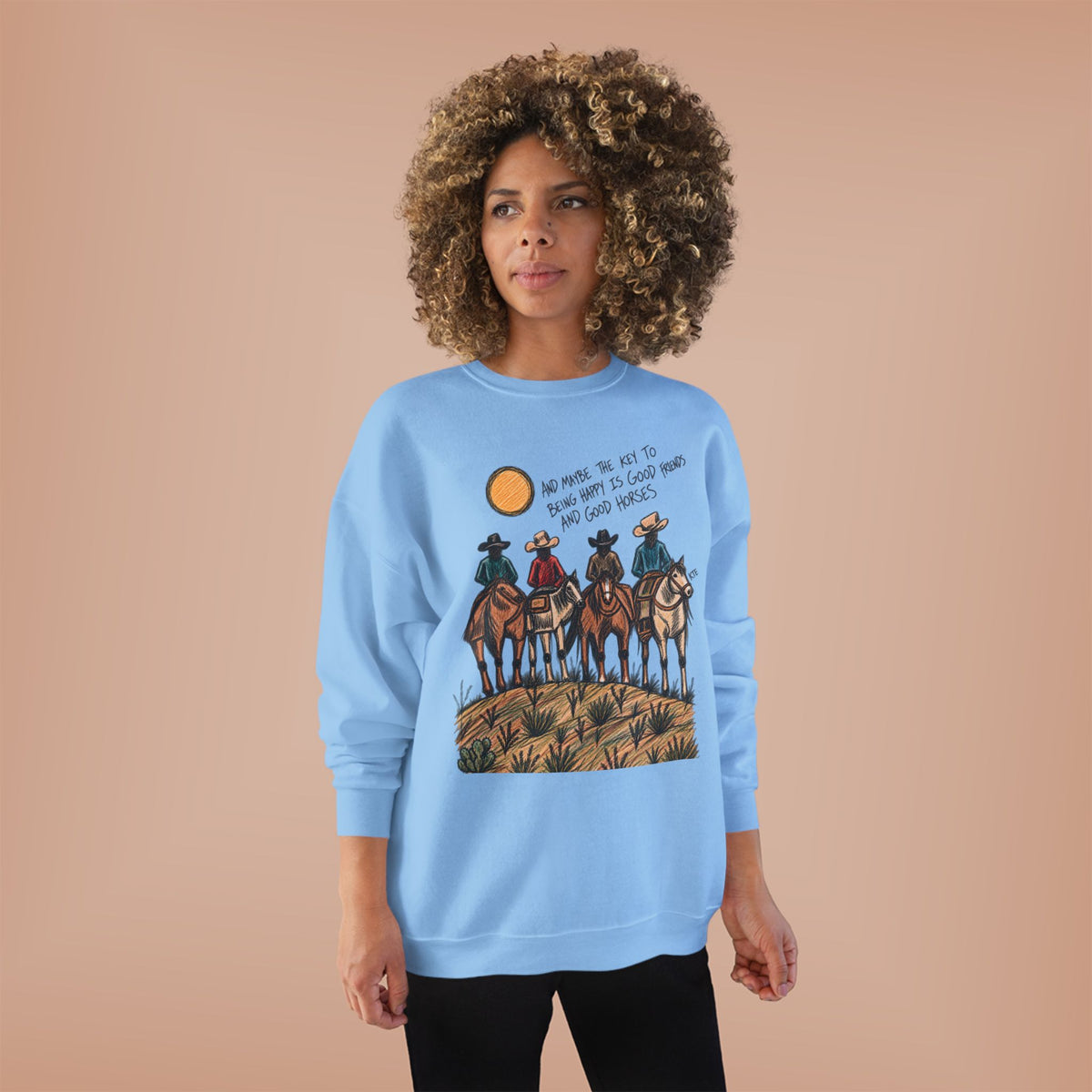 Good friends and good horses crewneck
