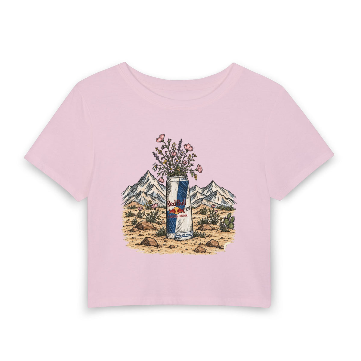 Wild flowers and wild drinks crop top