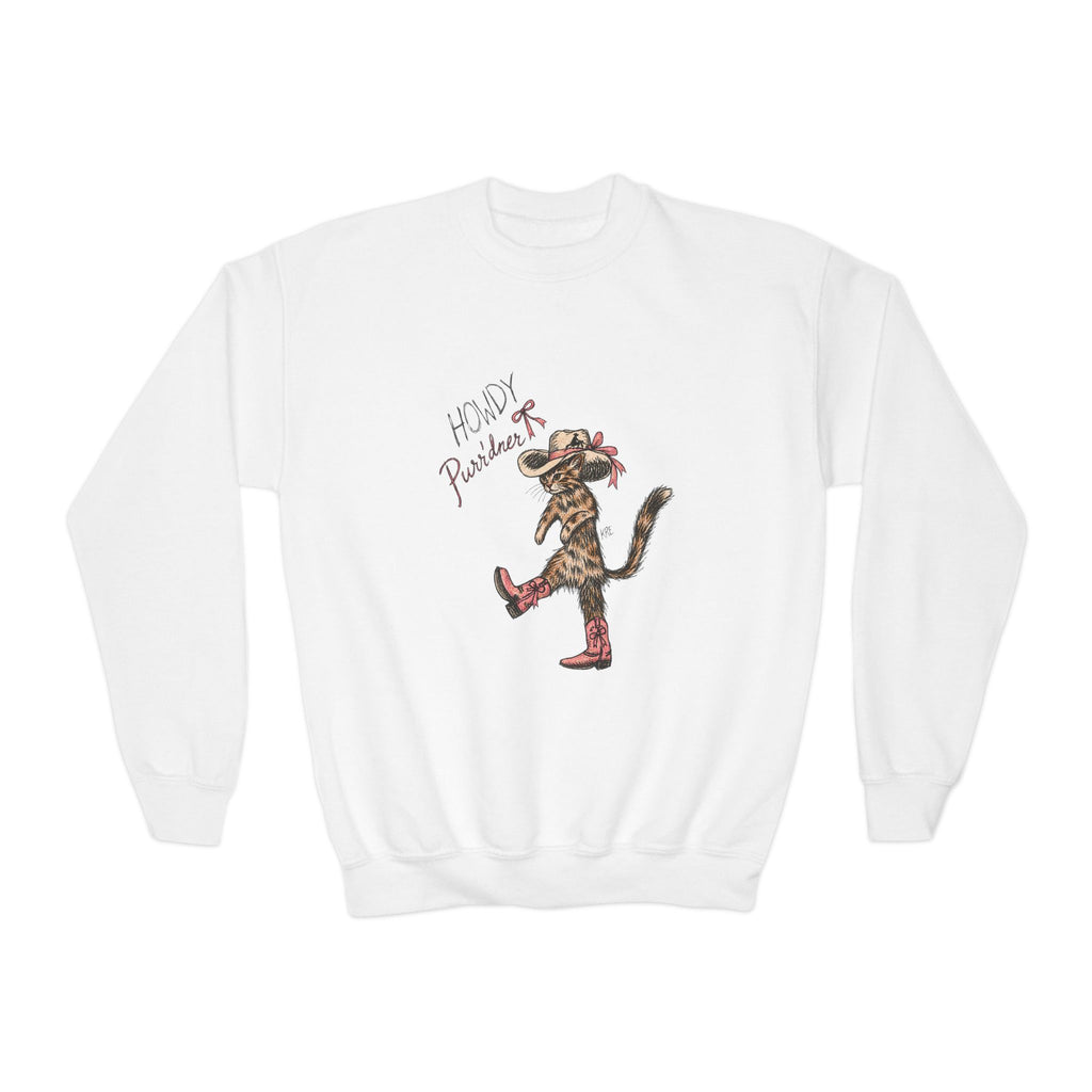 Howdy purr’dner crewneck girls
