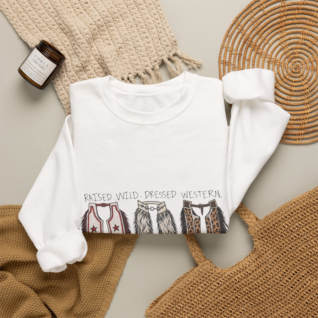 Raised wild dressed western Unisex Heavy Blend™ Crewneck Sweatshirt