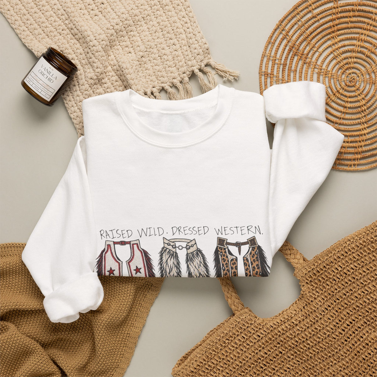 Raised wild dressed western Unisex Heavy Blend™ Crewneck Sweatshirt