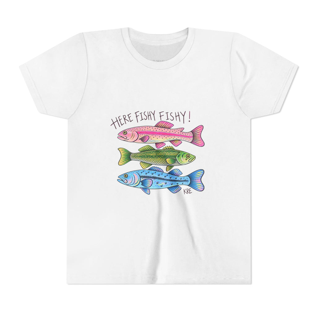 Here fishy fishy Youth Short Sleeve Tee