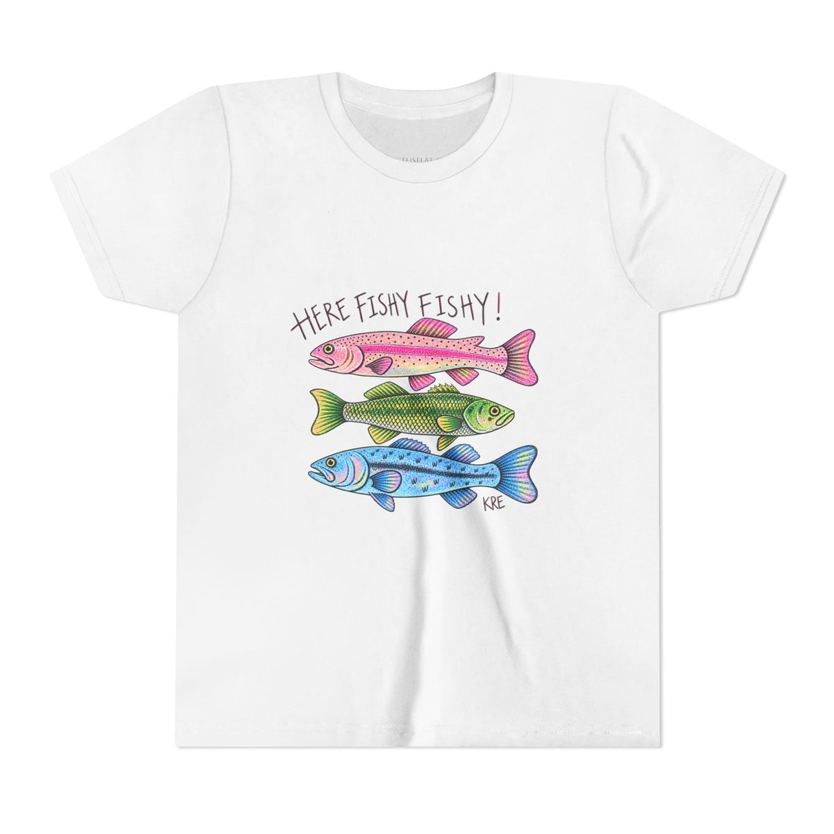 Here fishy fishy Youth Short Sleeve Tee
