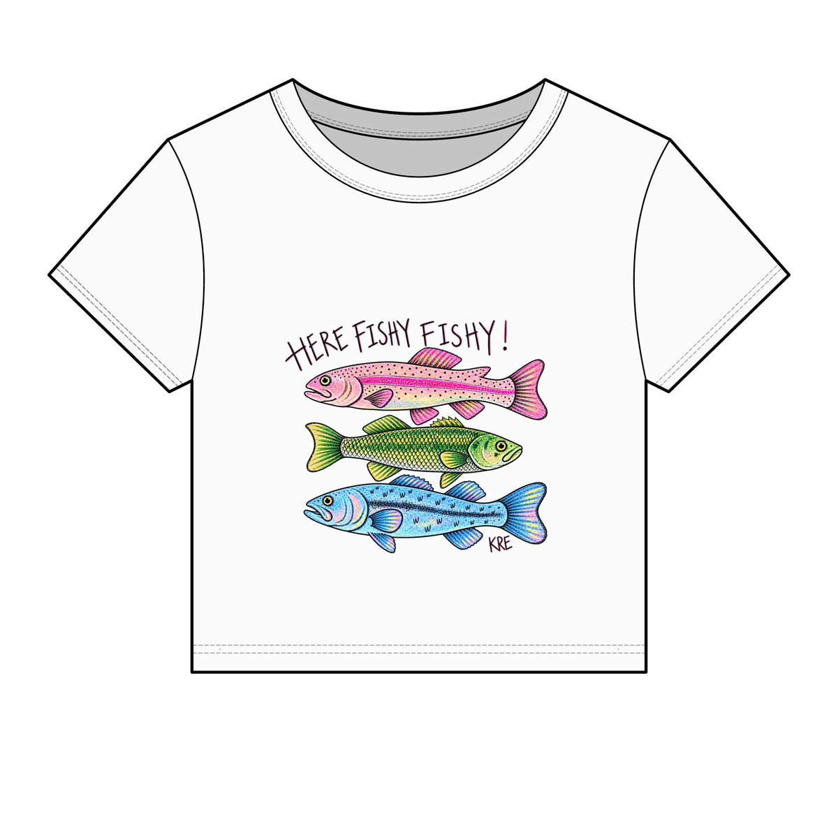 Here fishy fishy baby tee