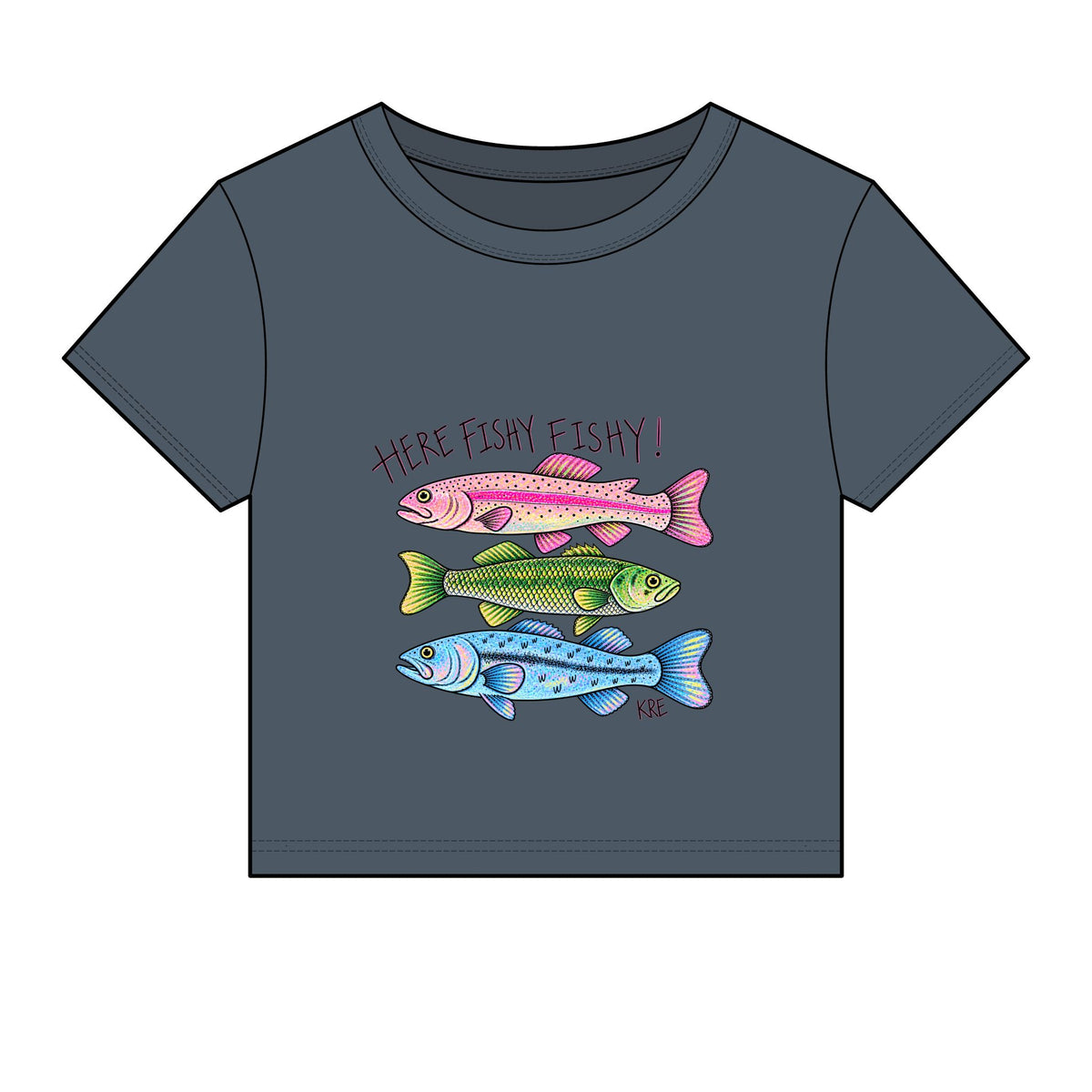 Here fishy fishy baby tee