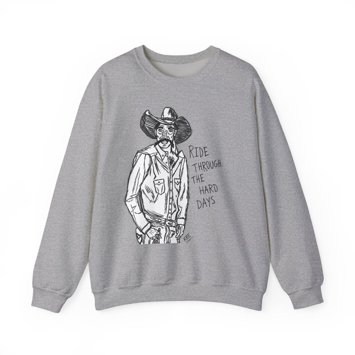 Ride through the hard days suicide prevention crewneck