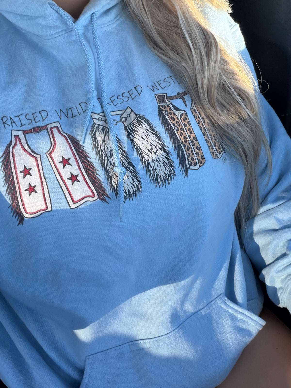 Raised wild dressed western Hooded Sweatshirt