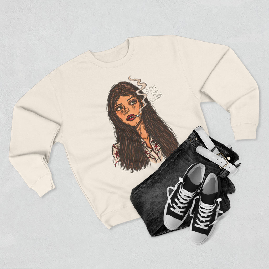 Heaven sent. Hell bound. Crewneck