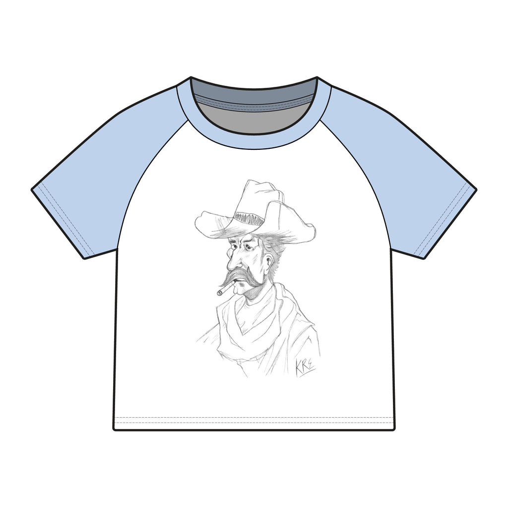 Hand drawn Marlboro man raglan baby tee