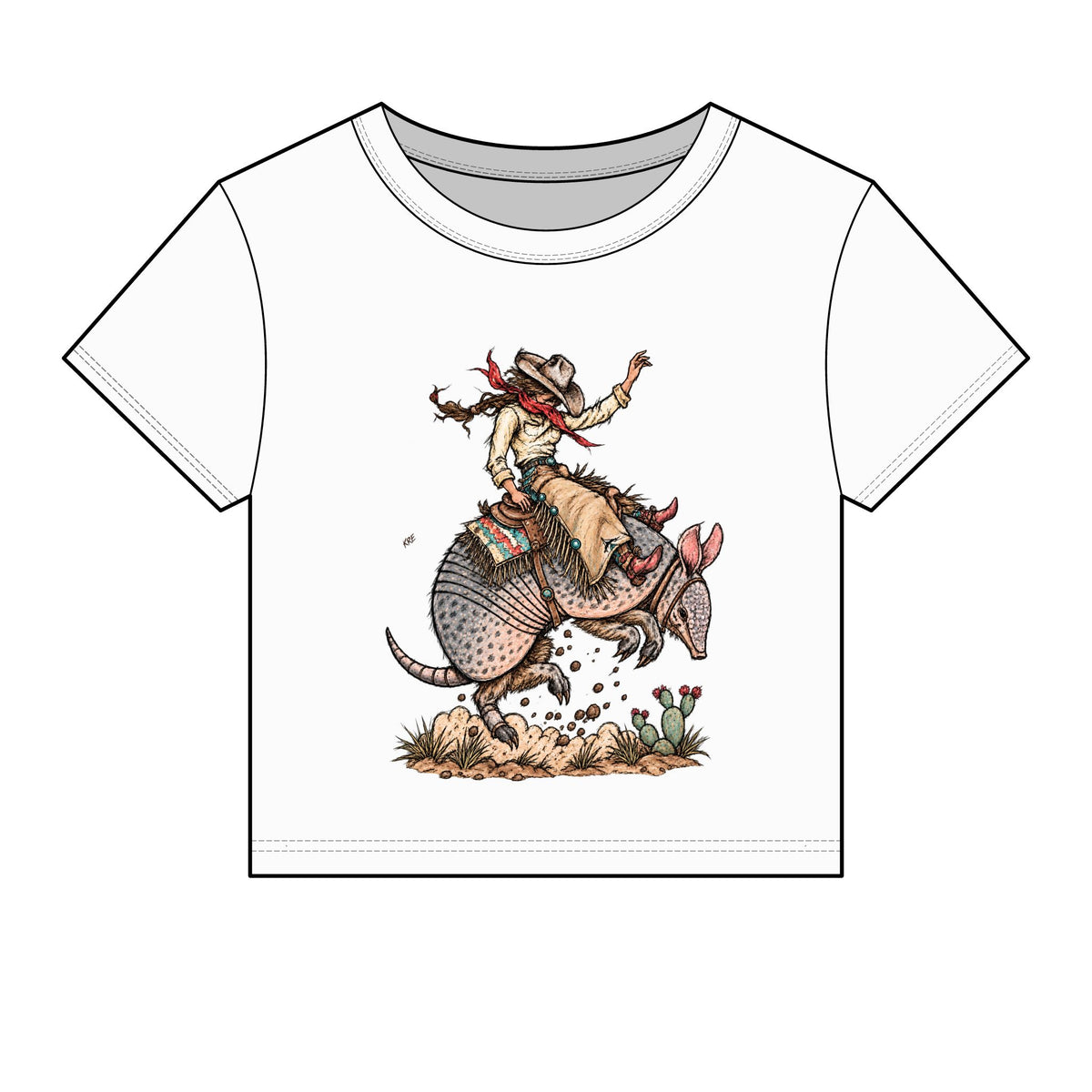 Buckin dillo micro rib baby tee