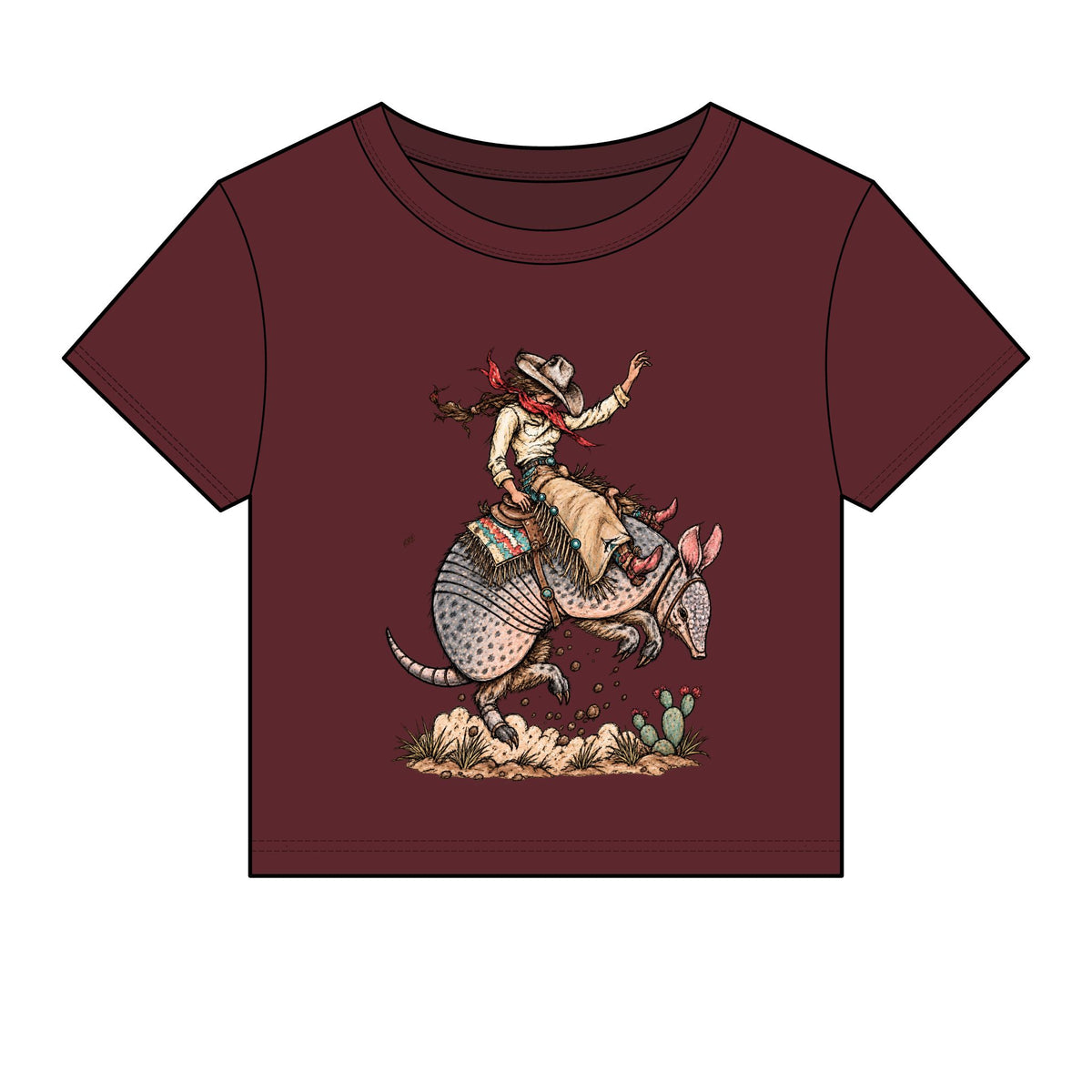 Buckin dillo micro rib baby tee