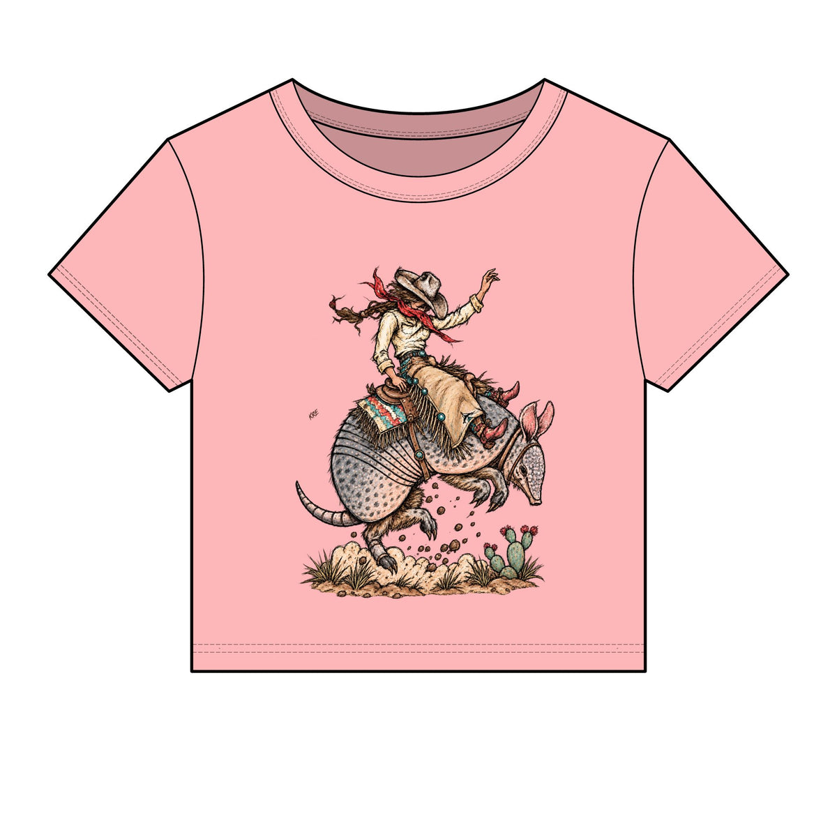 Buckin dillo micro rib baby tee
