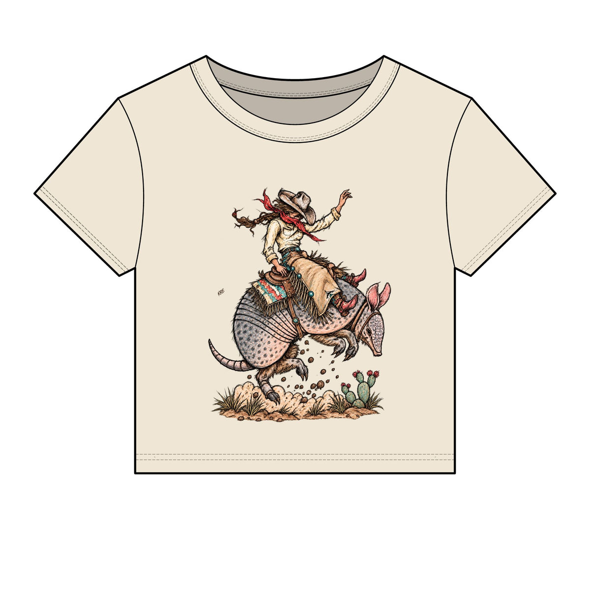 Buckin dillo micro rib baby tee