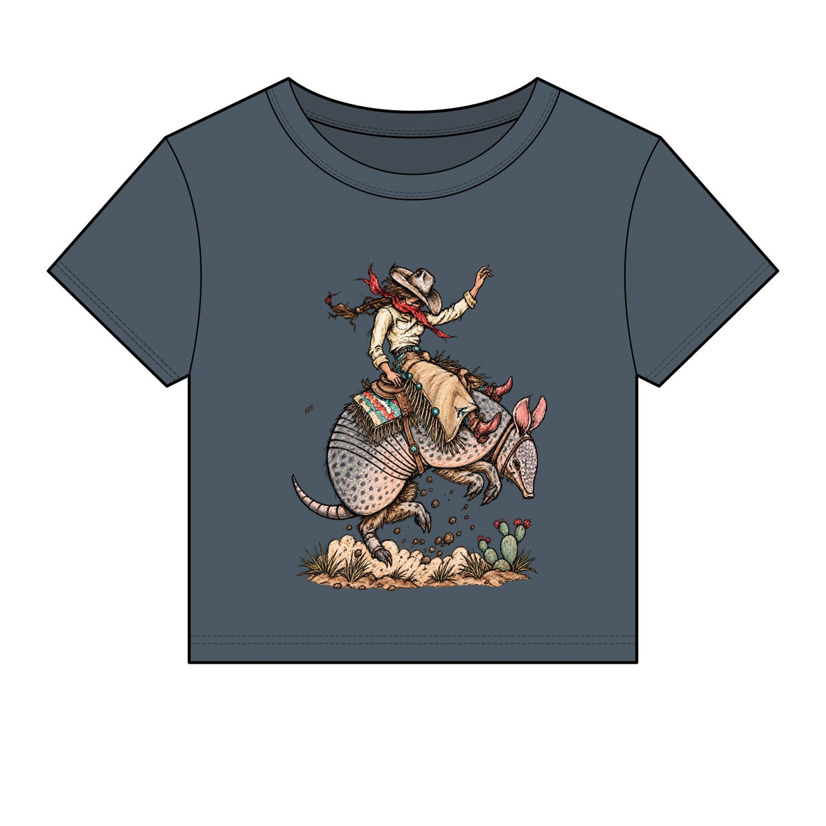 Buckin dillo micro rib baby tee