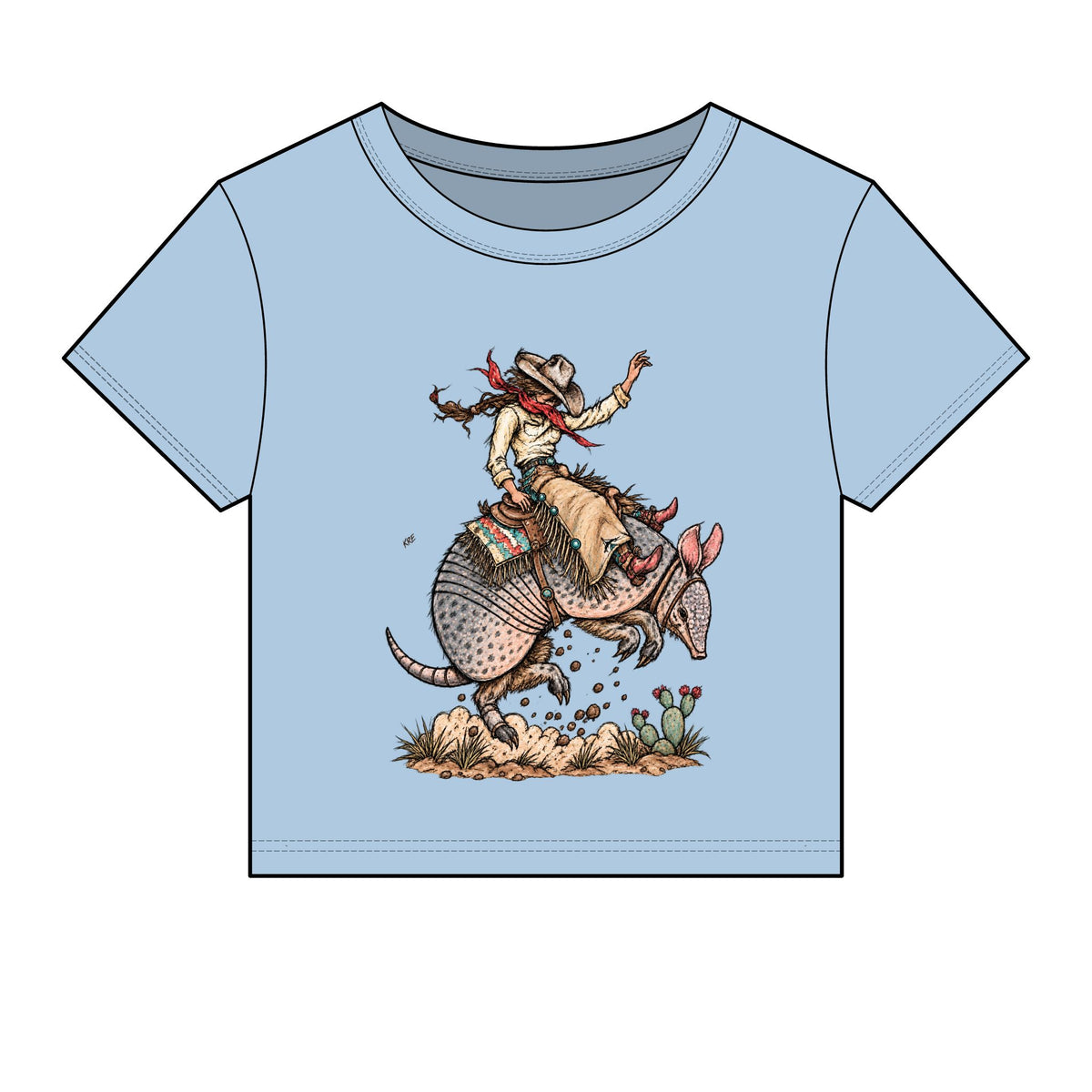 Buckin dillo micro rib baby tee