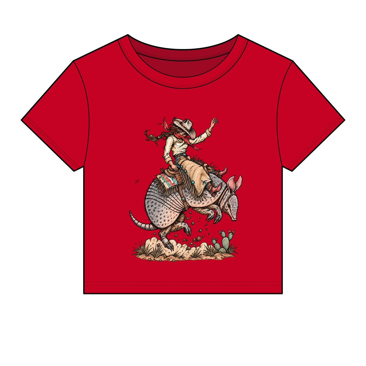Buckin dillo micro rib baby tee