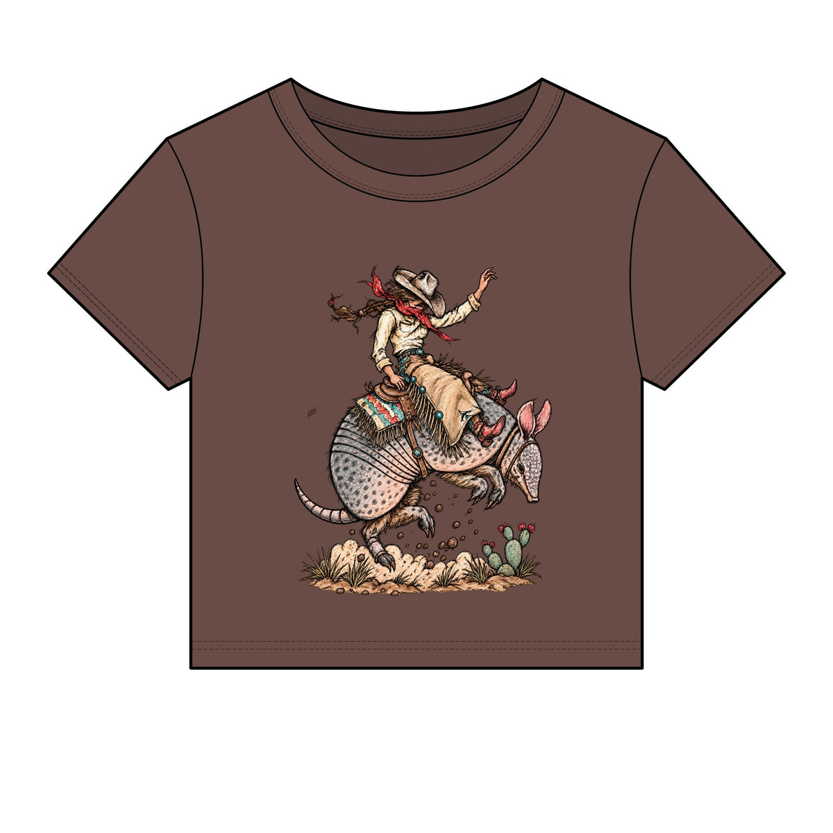 Buckin dillo micro rib baby tee