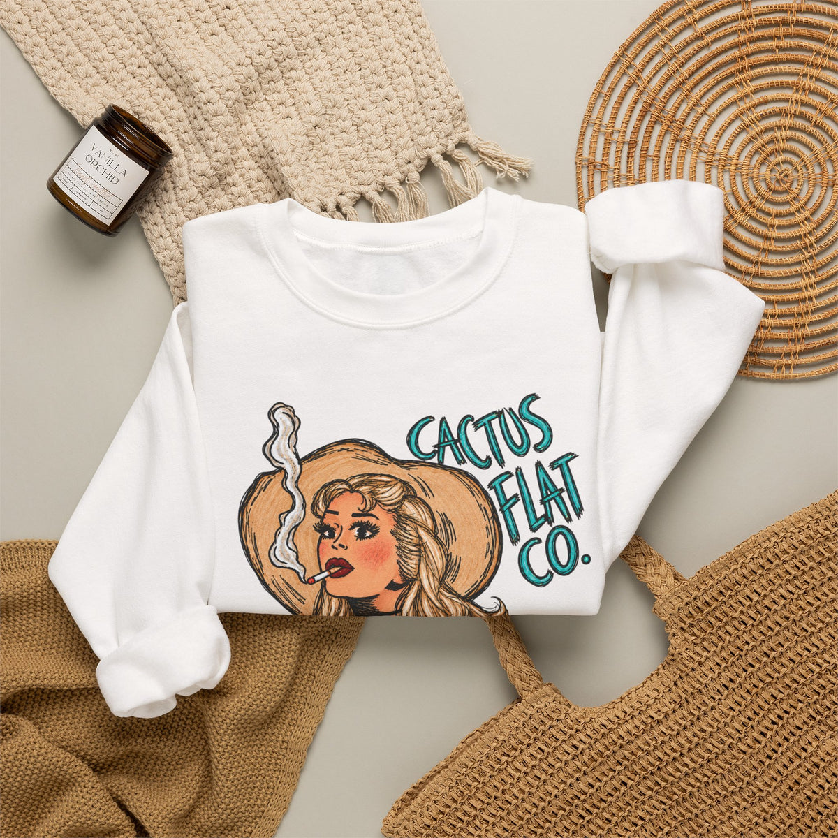 Cactus Flat Lady- Crewneck