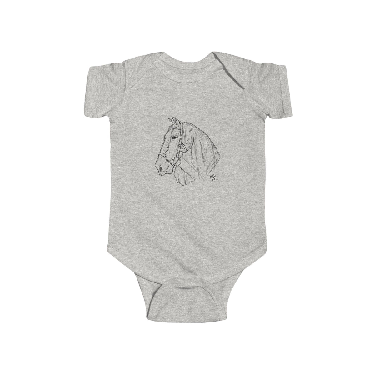 Hand drawn horse Infant Fine Jersey Bodysuit