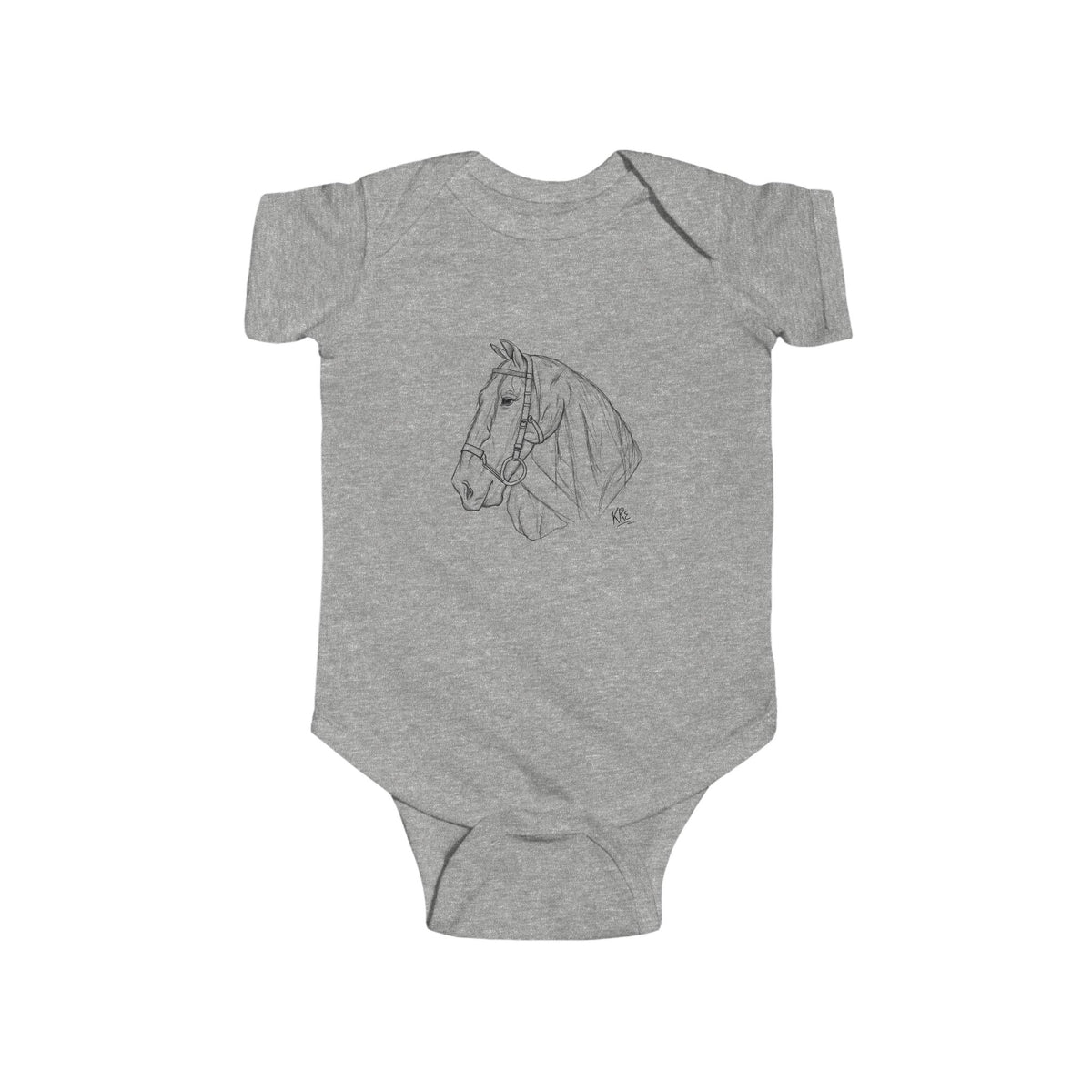 Hand drawn horse Infant Fine Jersey Bodysuit
