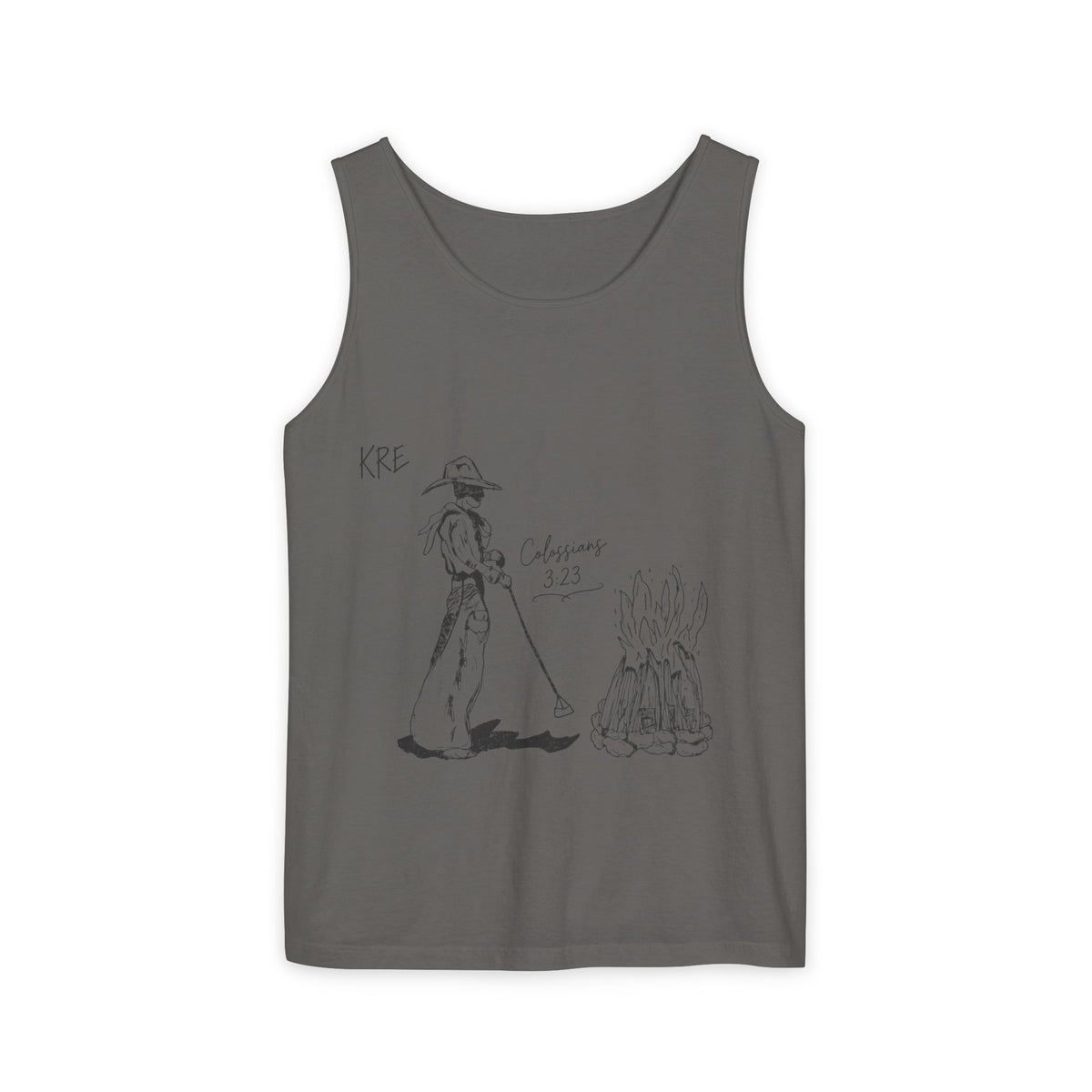 Cowboy bible verse Unisex Garment-Dyed Tank Top
