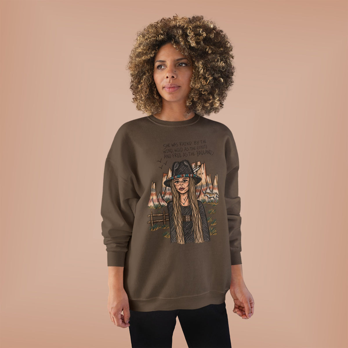 She was as free as the badlands crewneck