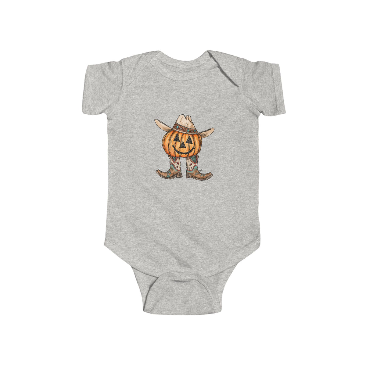 Cowboy pumpkins baby onesie