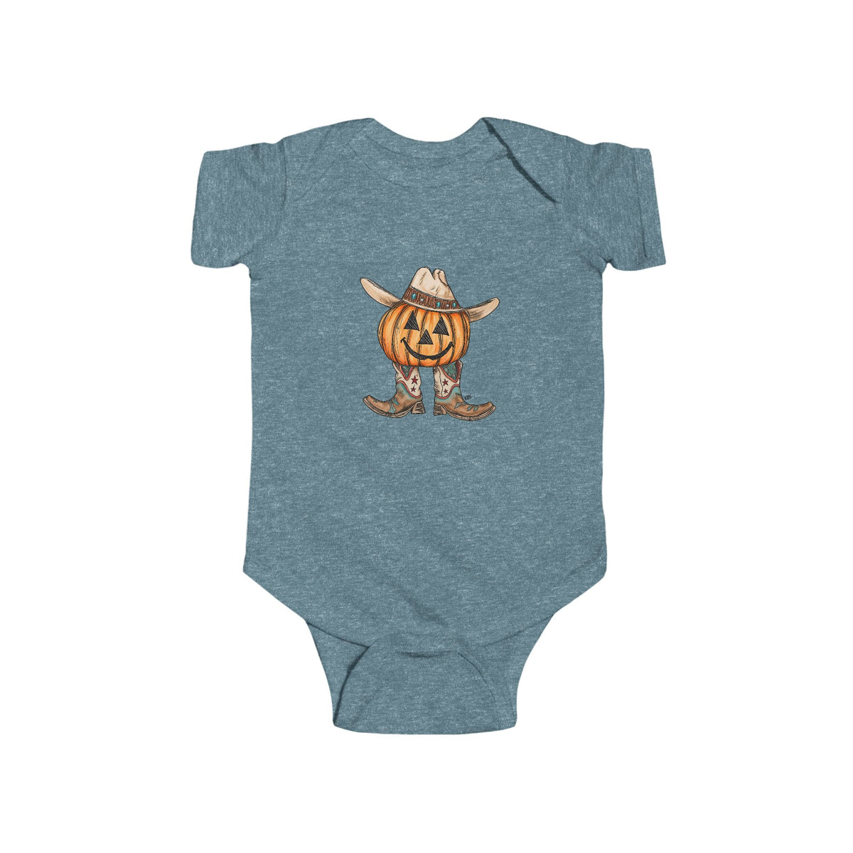 Cowboy pumpkins baby onesie